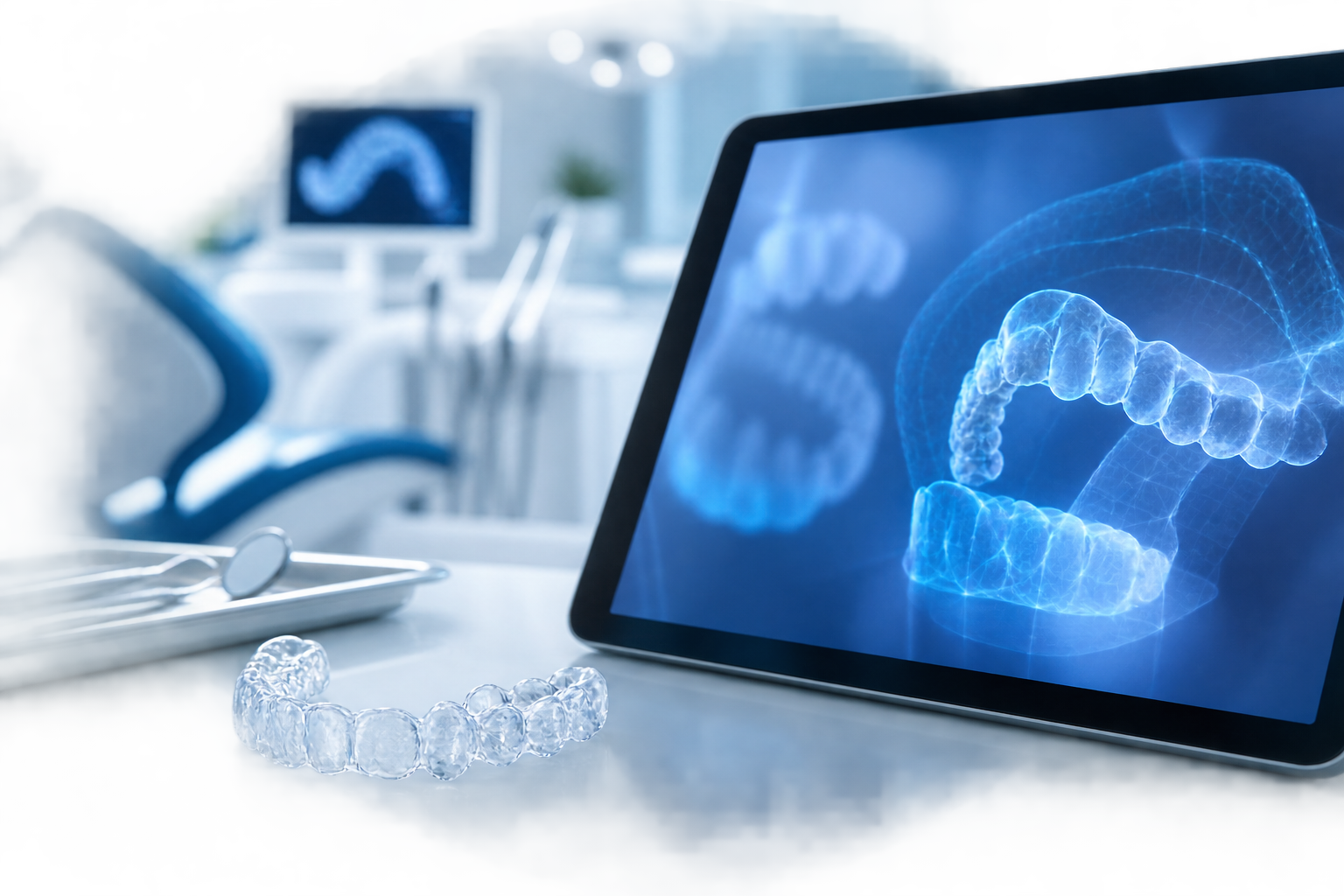 Transparent aligner beside digital orthodontic technology